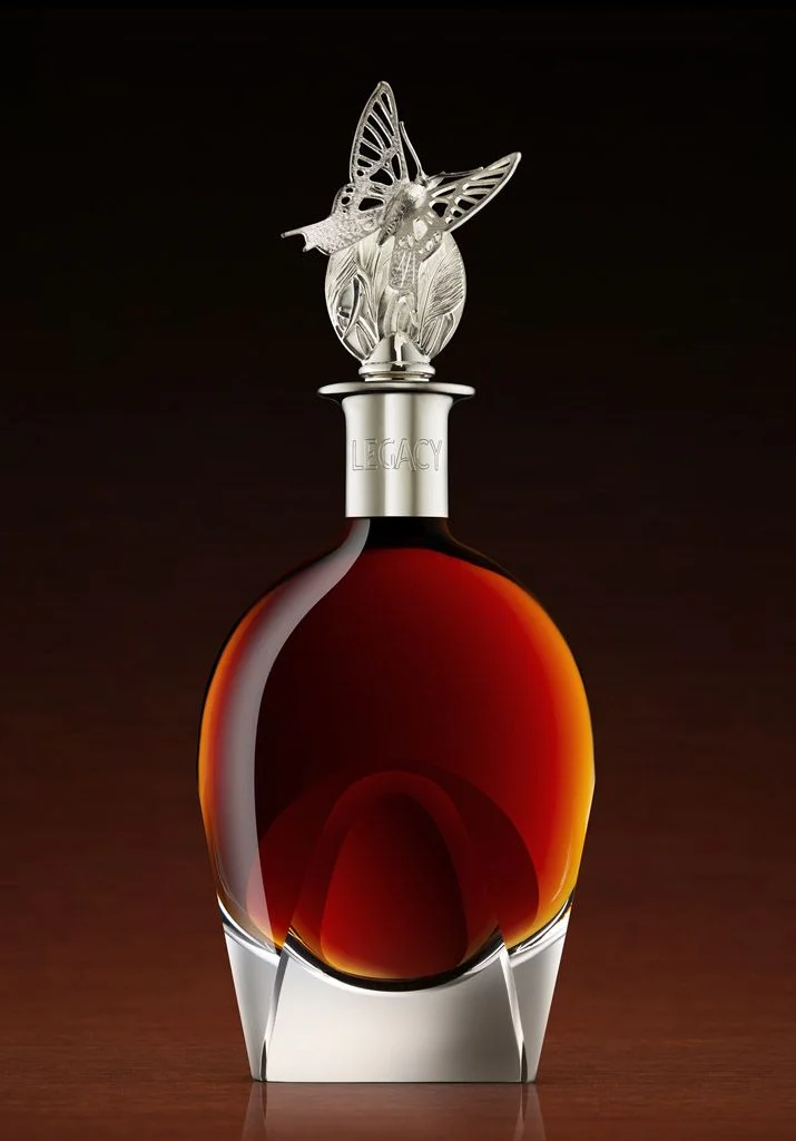 Bottle Glass Silver Butterfly Legacy Design
