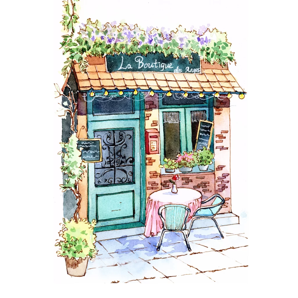 Boutique Cafe Outdoor Seating Flowers Mateusz Urbanowicz