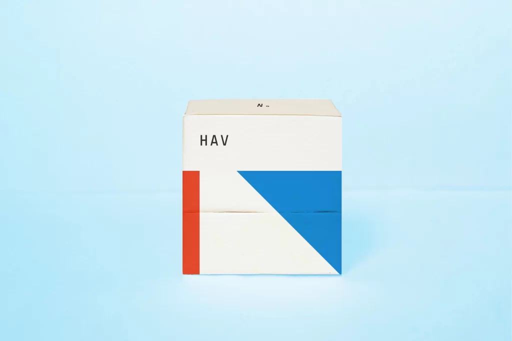 Box Packaging White Blue Red Minimalist Design