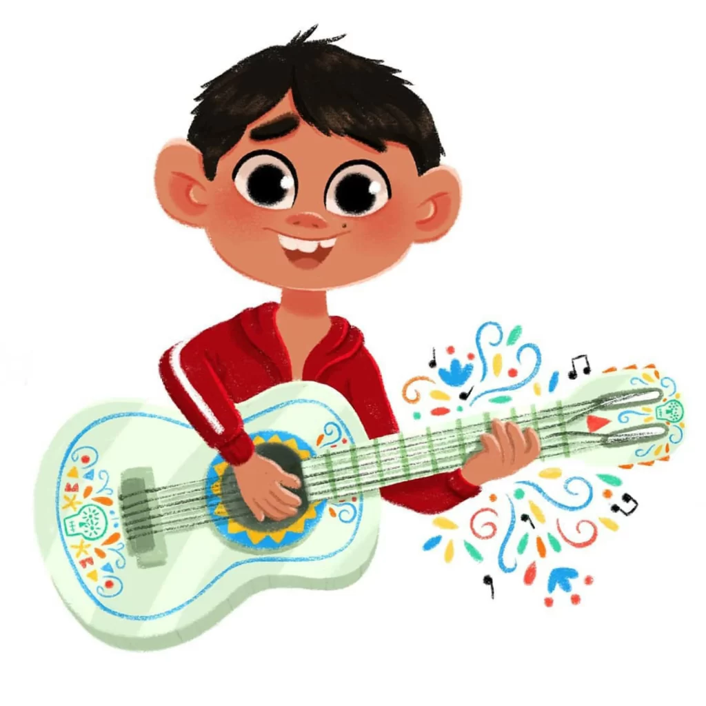 Boy Guitar Music Joyful Decorative Eleonore Pelluau