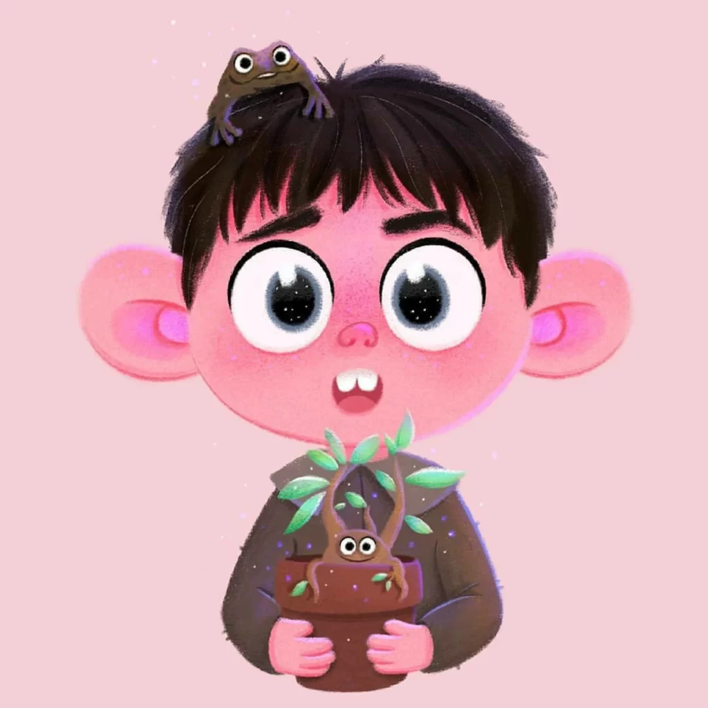 Boy Plant Frog Eleonore Pelluau