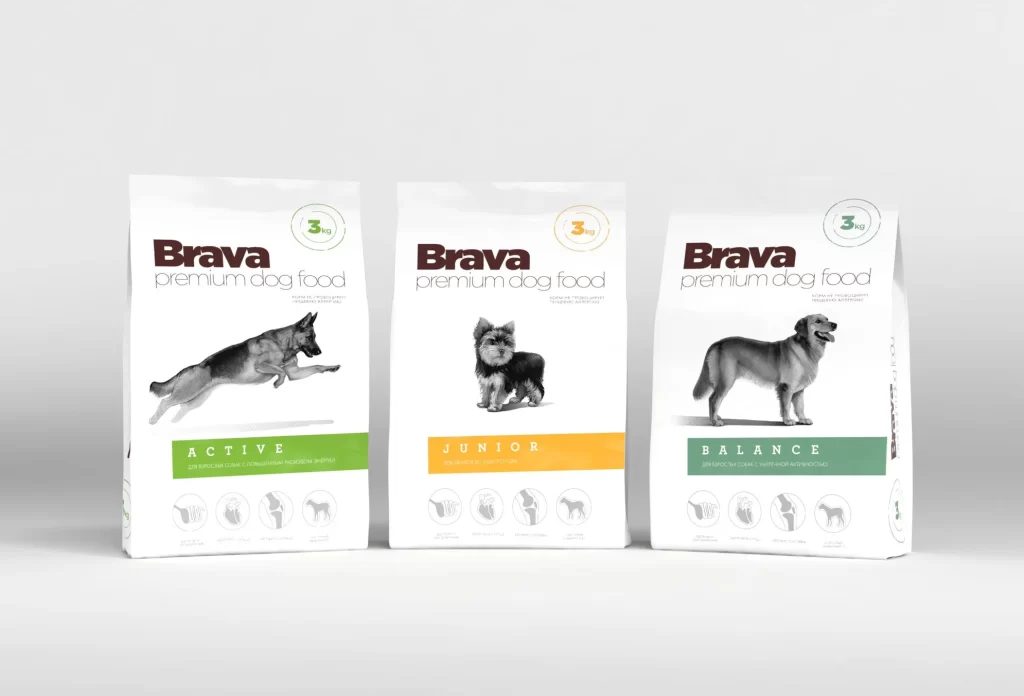 Brava Dog Food Active Junior Balance White Green Yellow