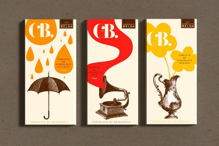 Brigaderia Chocolate Milk Chocolate White Chocolate Vintage Yellow Red