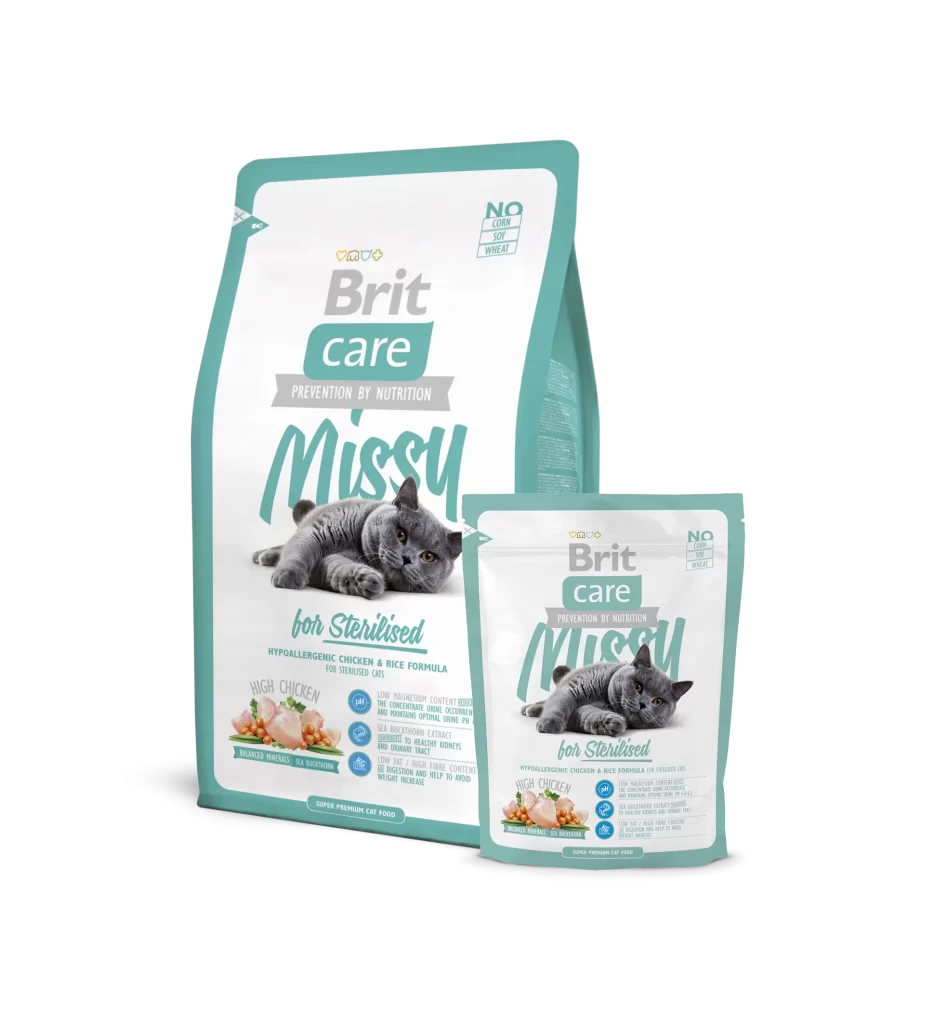 Brit Care Cat Food Chicken Rice Teal Illustration