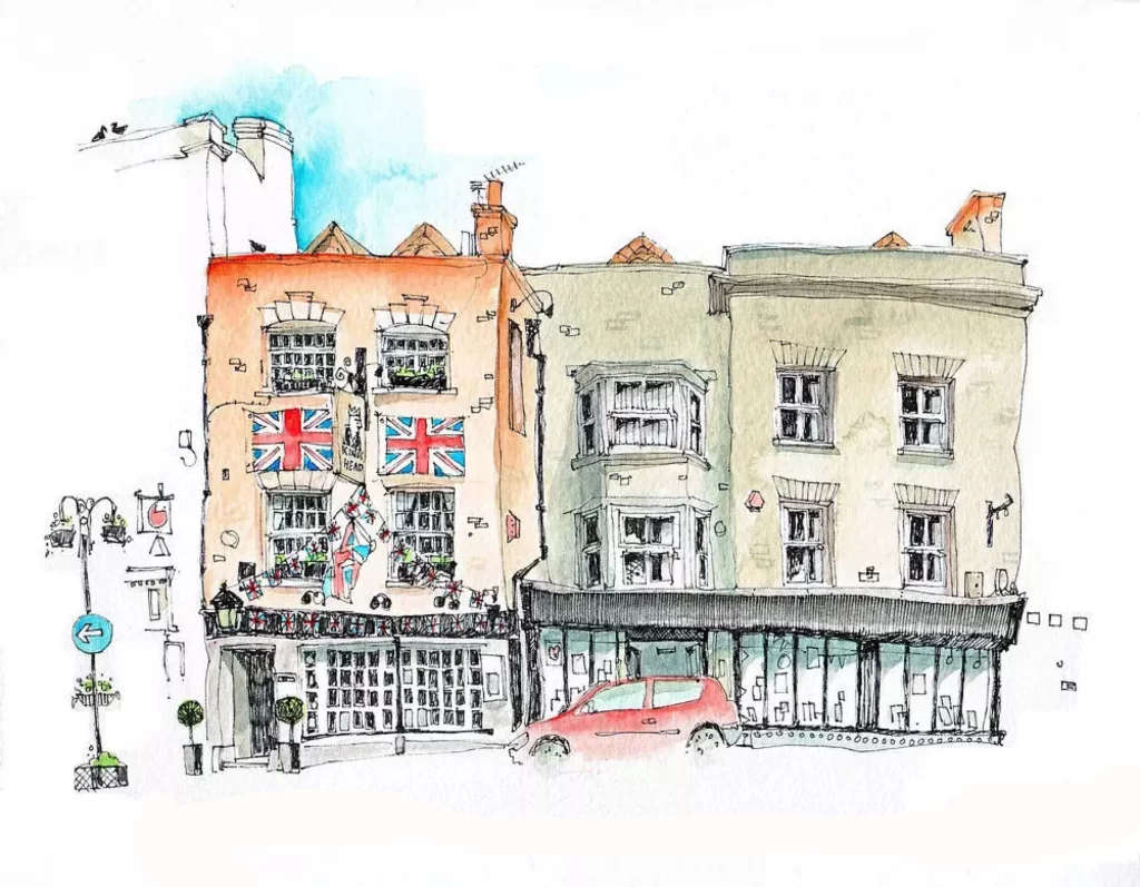 British Pub Architecture Decorations