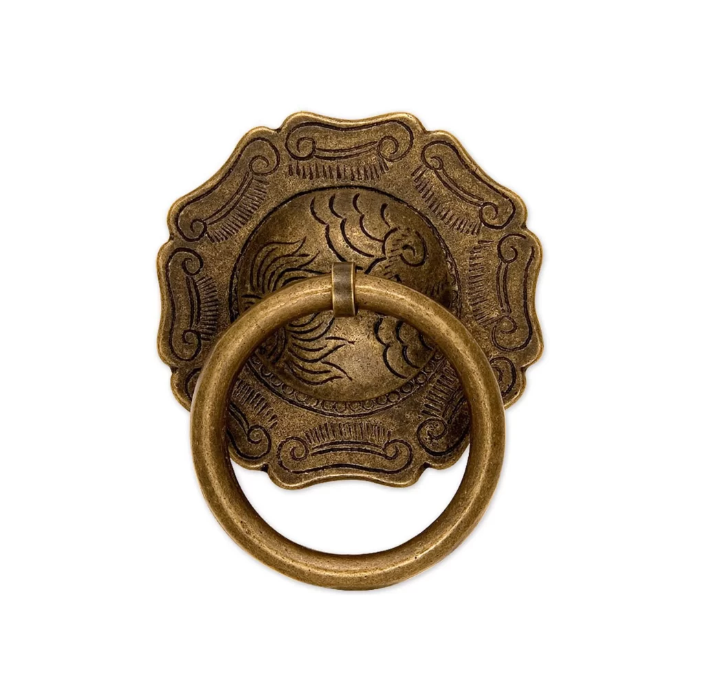 Bronze Door Lock Chinese Traditional Phoenix Pattern