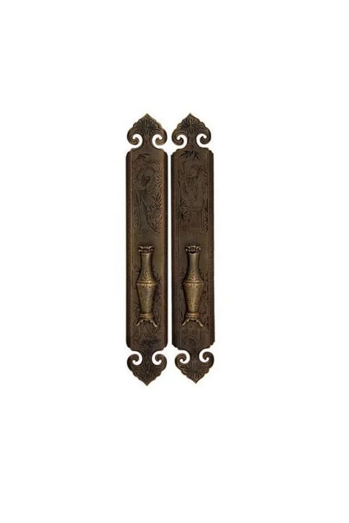 Bronze Door Lock Chinese Traditional Vase Pattern