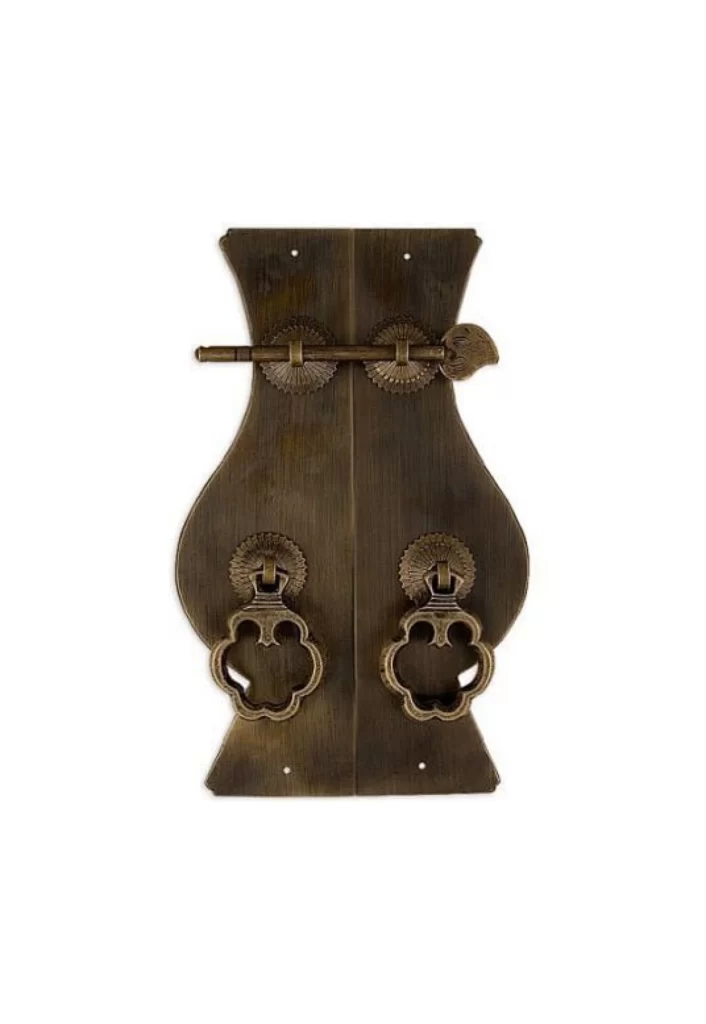 Bronze Door Lock Traditional Chinese Flower Pattern
