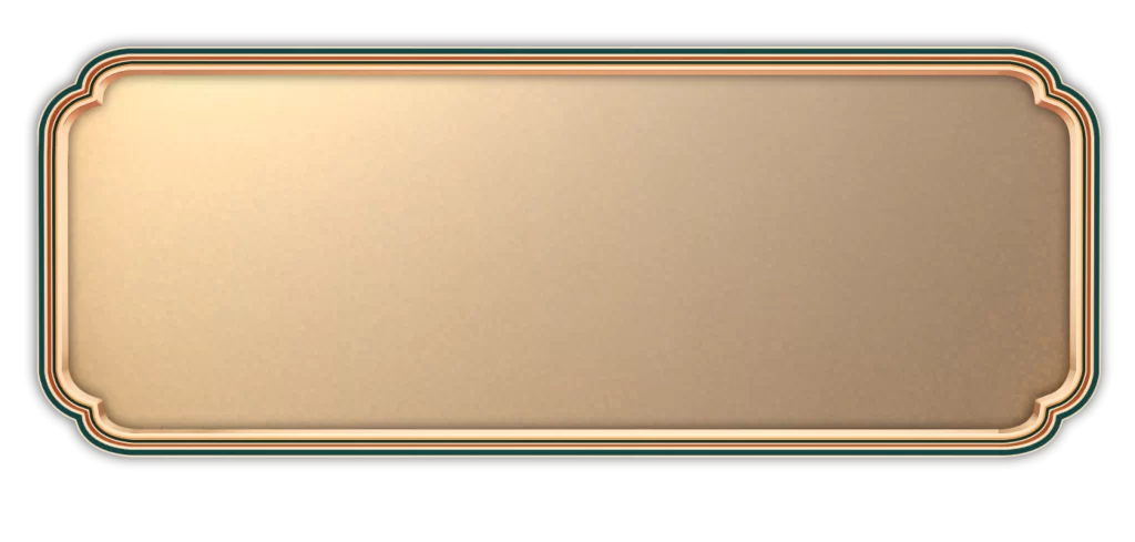 Bronze Frame Decorative Border Empty Sign Gold Trim
