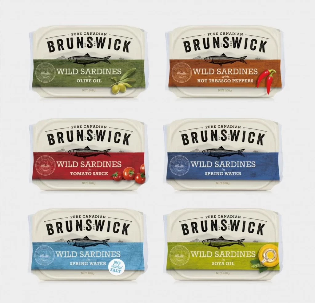 Brunswick Sardines Olive Oil Tomato Sauce Hot Peppers Spring Water Soya Oil