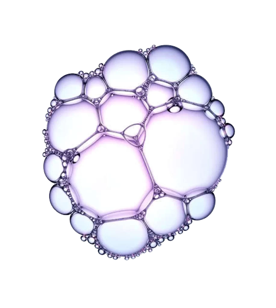 Bubble Cluster Purple Transparent Spherical