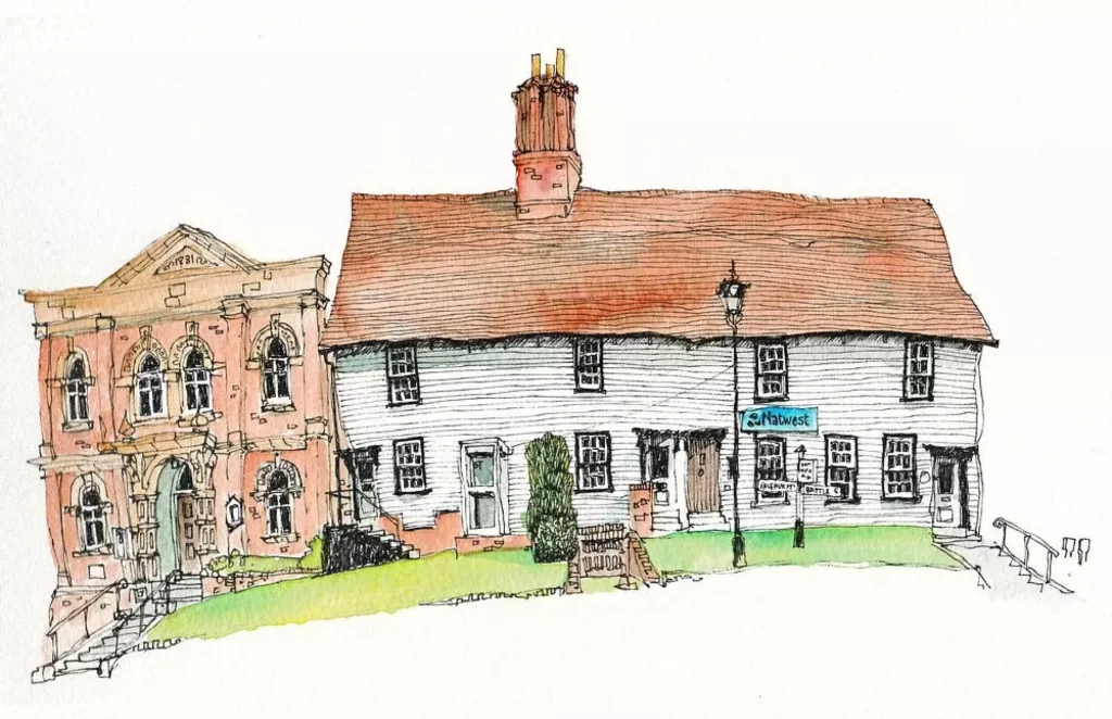 Building Architecture Watercolor Art