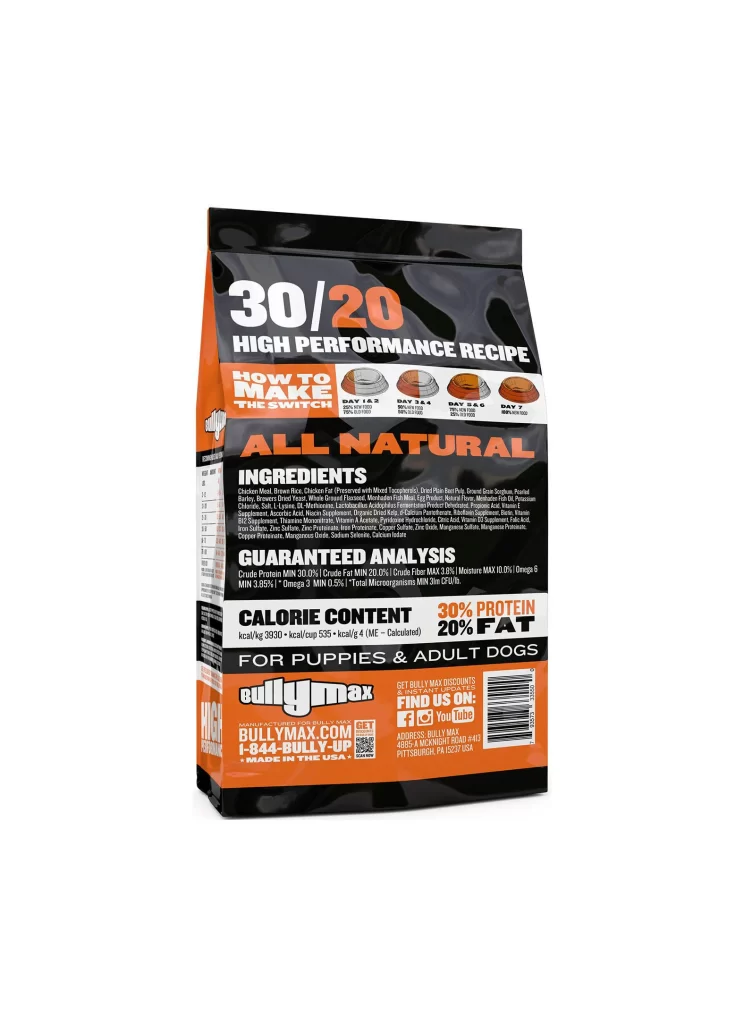 Bully Max Dog Food Chicken Brown Black Orange