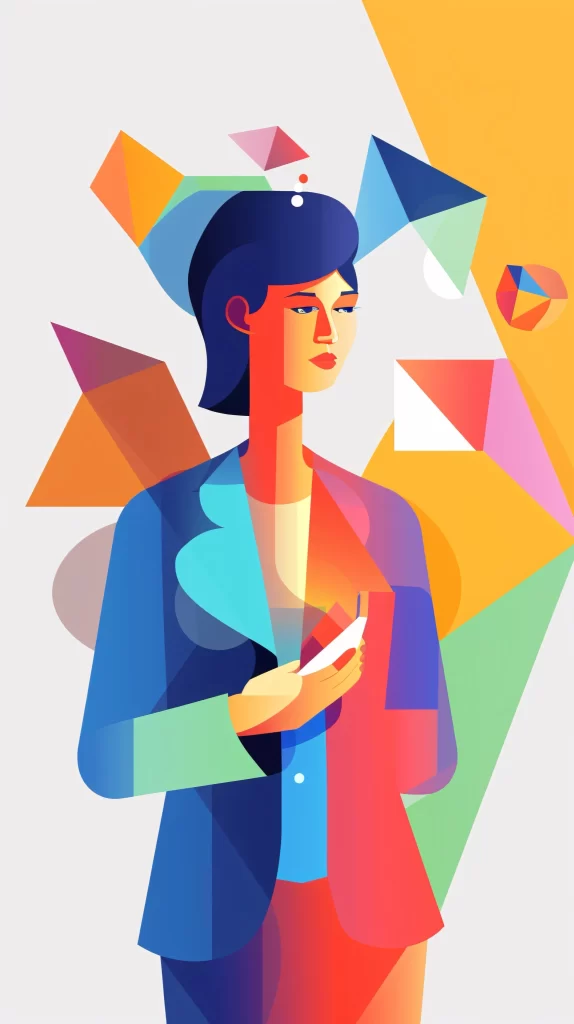 Business Professional Blue Red Yellow Geometric Shapes Modern