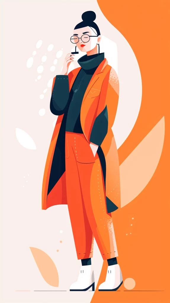 Business Professional Orange Black White Vector Illustration