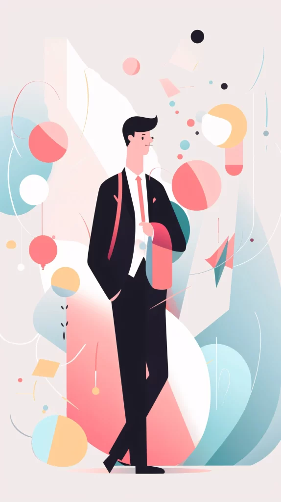 Businessman Black Red Abstract Modern