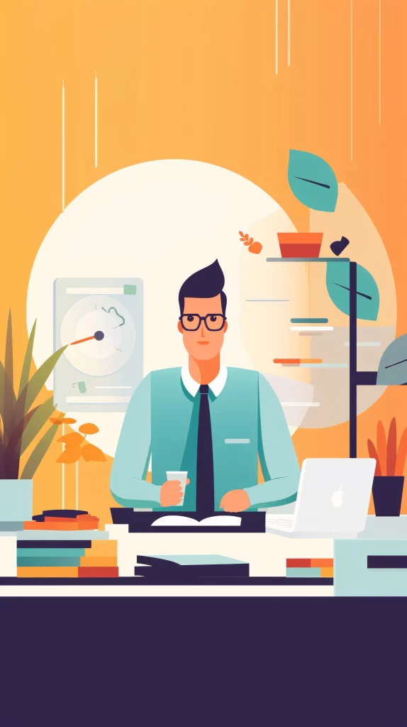 Businessman Blue Green Illustration Modern Flat