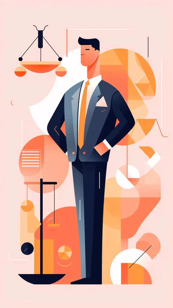 Businessman Blue Orange Abstract Modern