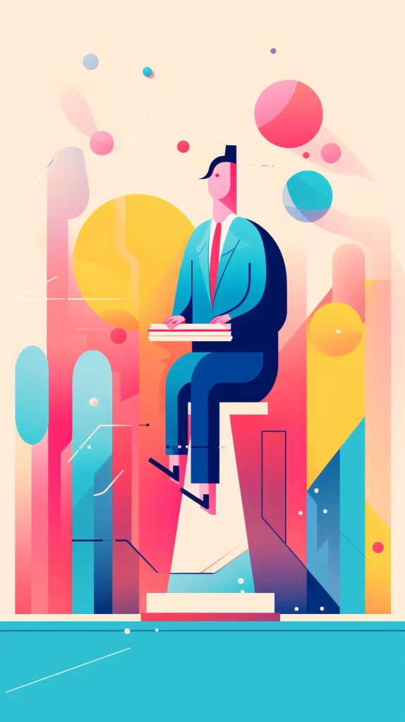 Businessman Blue Red Yellow Abstract gray Vector