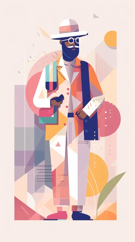 Businessman Multicolored Abstract Vector Modern