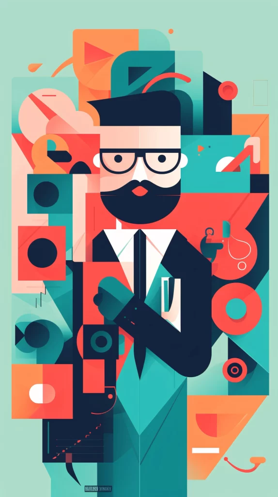 Businessman Red Blue Abstract Vector Modern