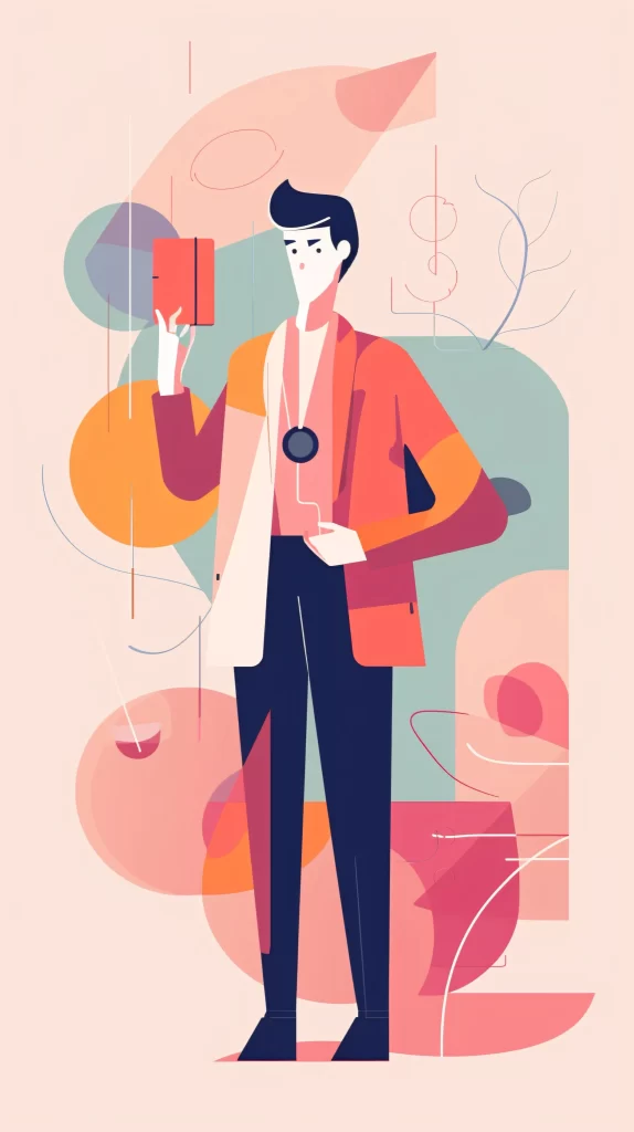Businessman Red Orange Blue Abstract Modern