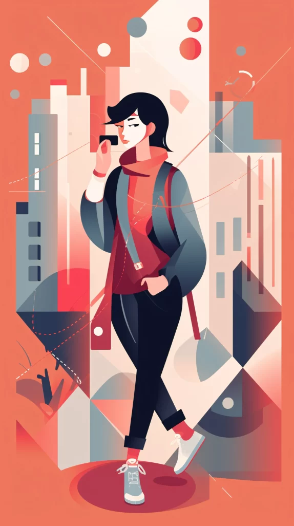 Businessperson Red Black Abstract Modern Illustration