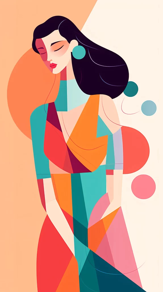 Businesswoman Multicolored Abstract Vector