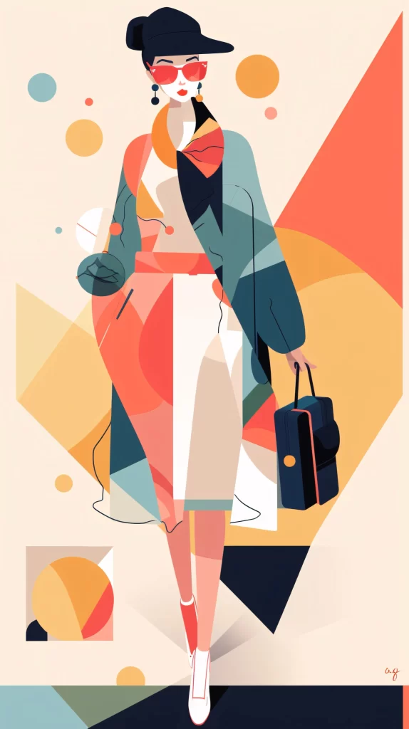 Businesswoman Multicolored Abstract Vector Modern