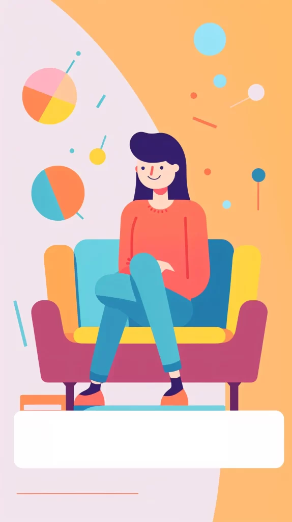 Businesswoman Red Blue Yellow Abstract Modern