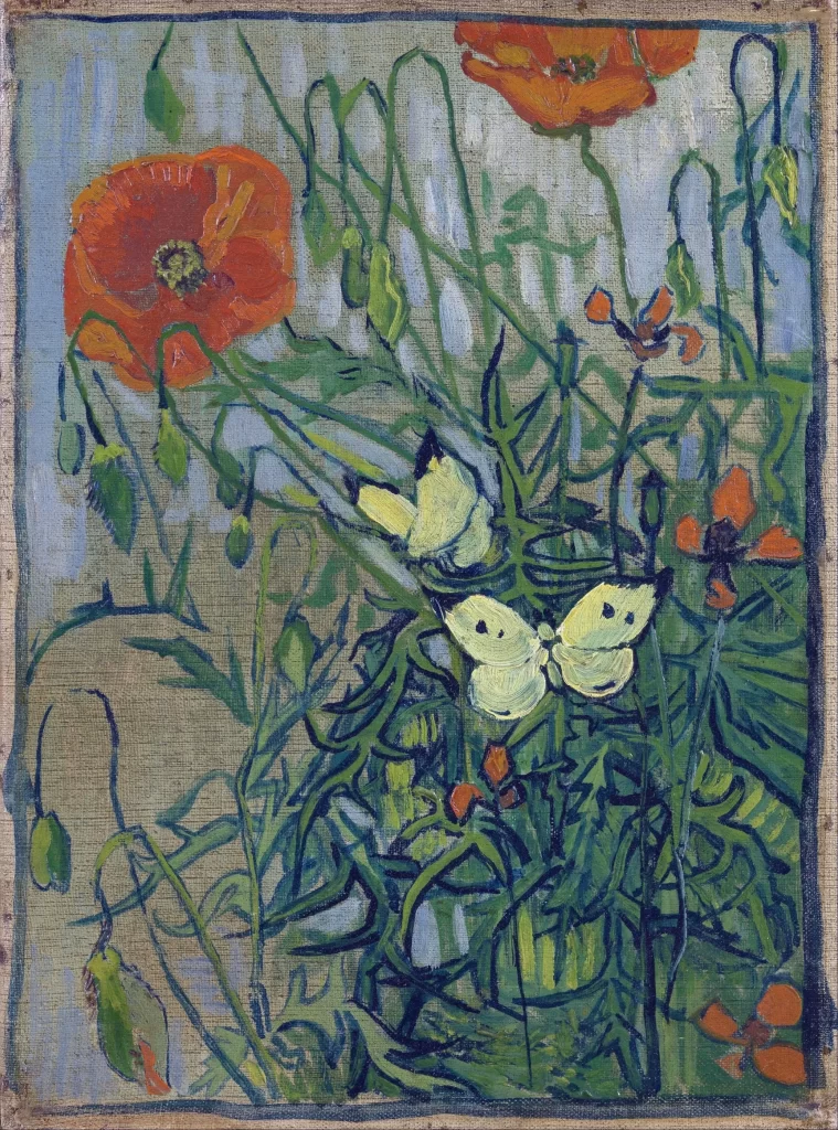 Butterflies and Poppies Van Gogh