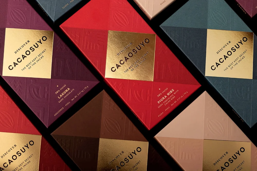 Cacao Suyo Chocolate Peru Dark Chocolate Nibs Gold Red