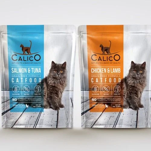 Calico Cat Food Salmon Tuna Chicken Lamb Grain Free Blue Orange