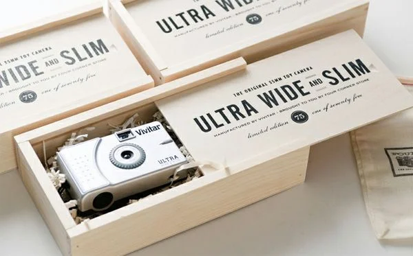Camera Wooden Box Vintage White Minimalist Design