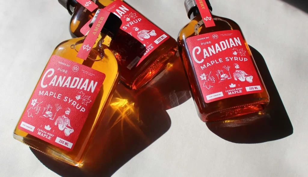Canadian Maple Syrup Amber Red Illustration