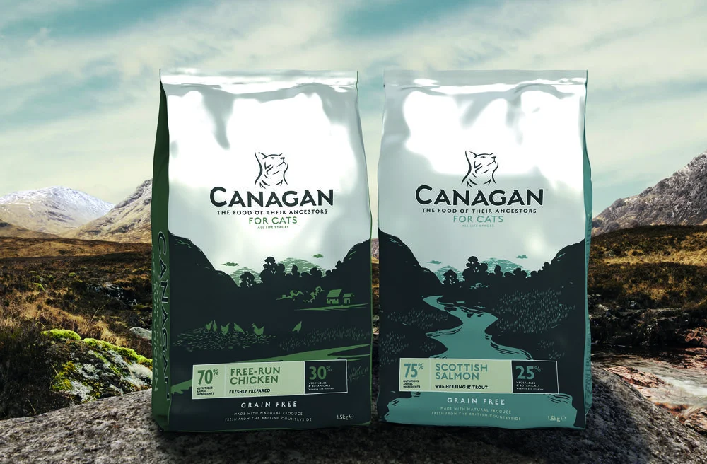 Canagan Cat Food Chicken Salmon Green Illustration