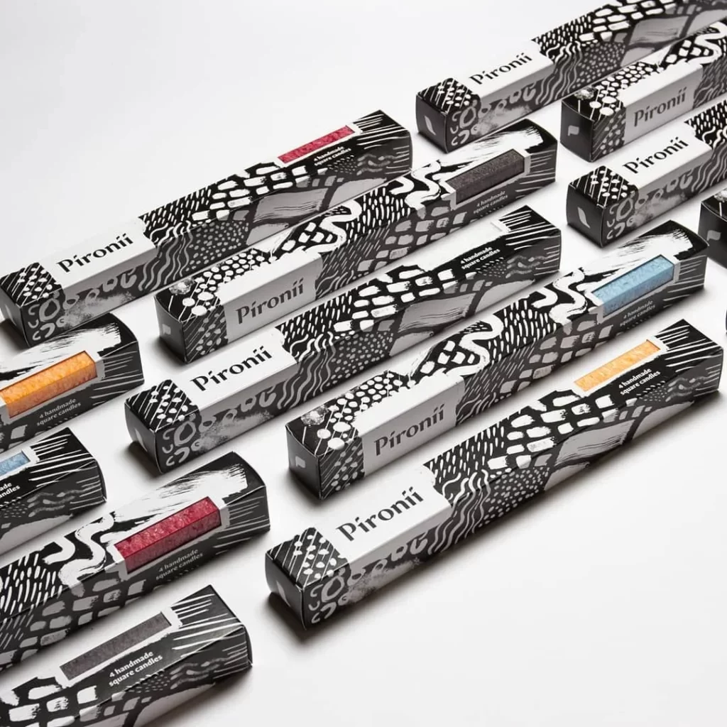 Candle Packaging Black White Patterned Modern Design
