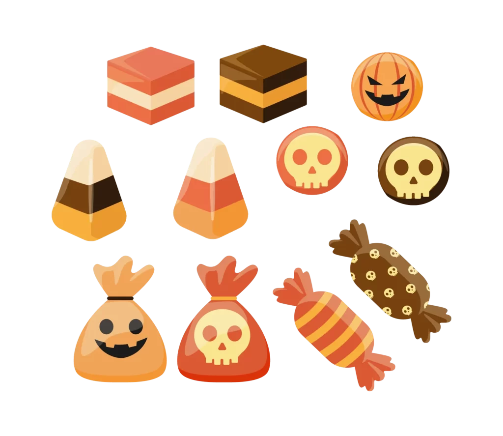 Candy Corn Skulls Pumpkins Bags Wrapped
