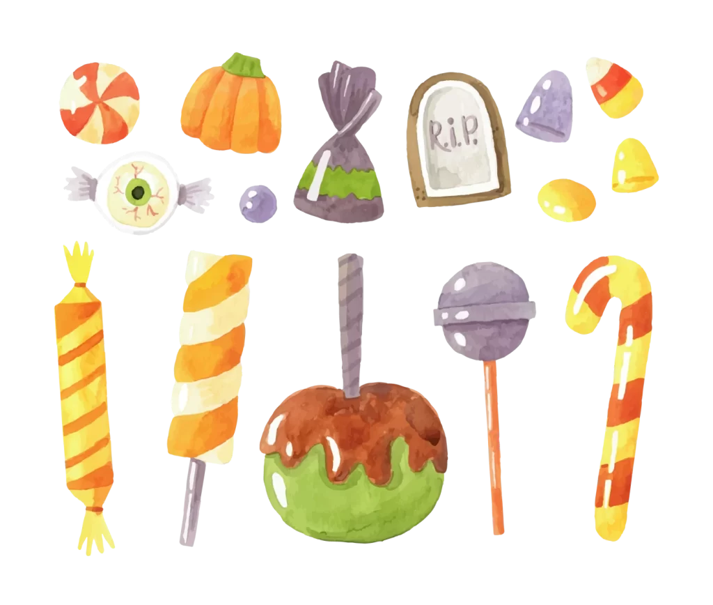 Candy Corn Tombstone Eyeball Lollipop Candy Apple Candy Cane