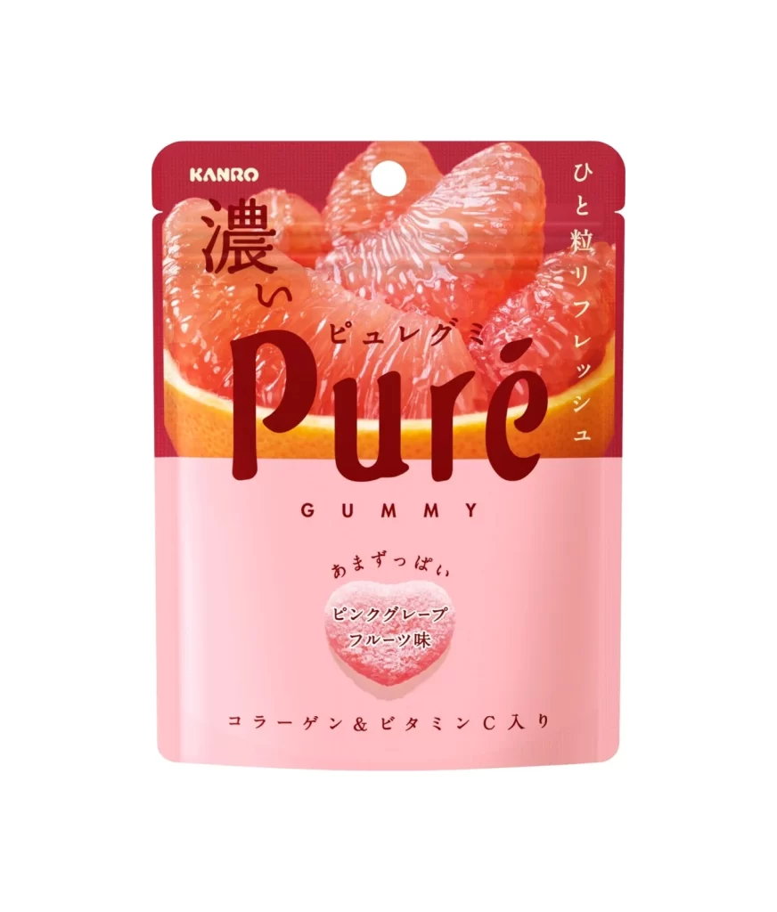 Candy Packaging Pink Red Gummy Fruit Minimalist Design