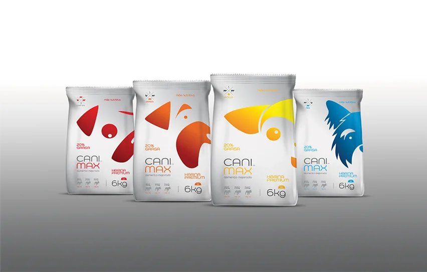 Canil Max Dog Food Chicken Salmon Yellow Illustration