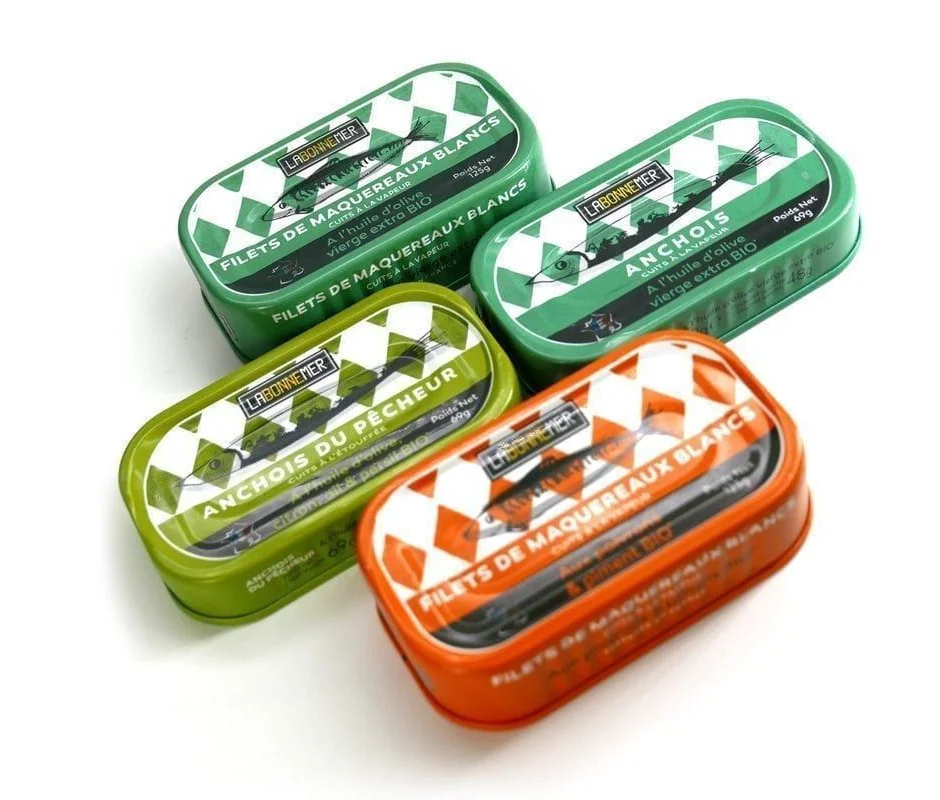 Canned Anchovies Retro Vintage Green Orange