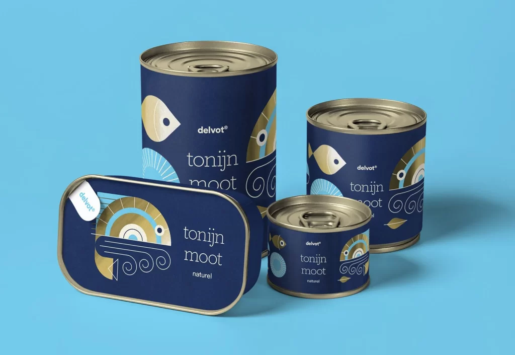 Canned Fish Delvot Tonijn Moot Natural Blue Design