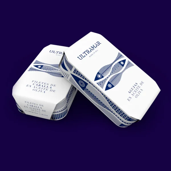 Canned Fish Olive Oil Blue Pattern Ultramar