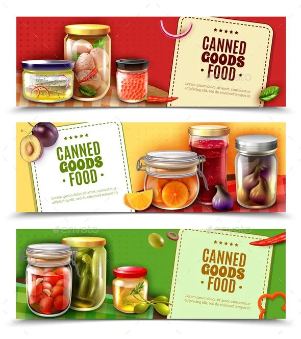 Canned Goods Food Colorful Illustration