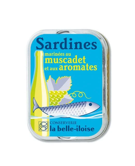 Canned Sardines Muscadet Aromates Blue Illustration