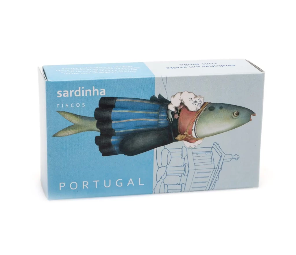 Canned Sardines Portugal Illustration Blue