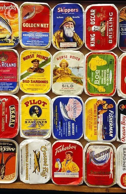 Canned Sardines Retro Vintage neutral Illustration