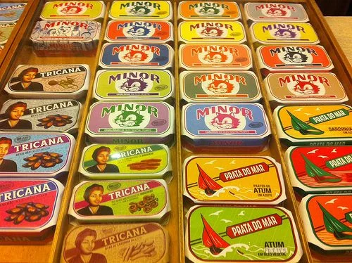 Canned Sardines Retro Vintage Colorful Illustration