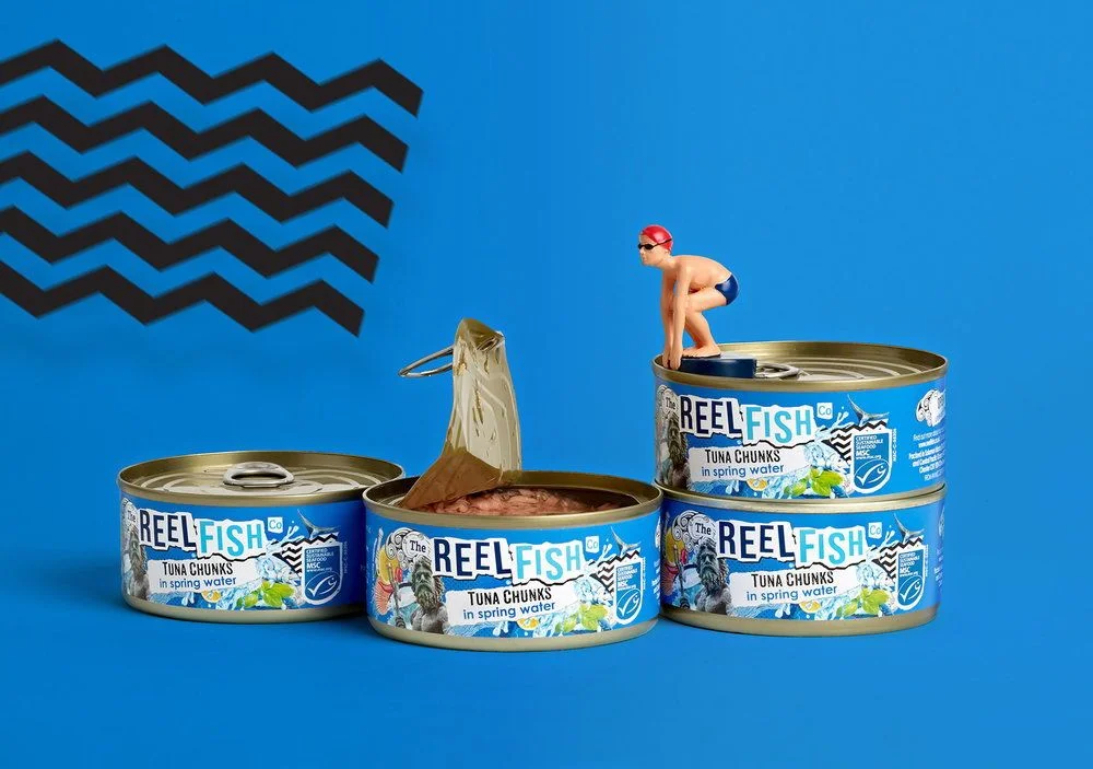 Canned Tuna Chunks Reel Fish Blue Waves
